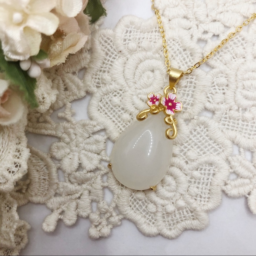 S925 White Jade Necklace